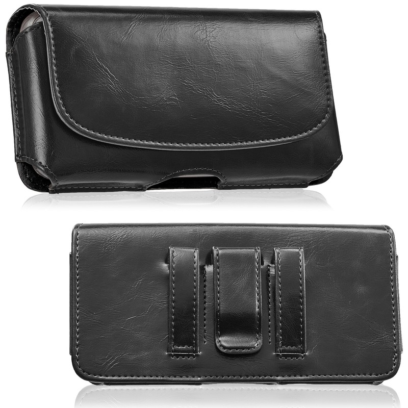 Universal Large Horizontal Phone Case Leather Pouch Holster With Belt Clip Bag
