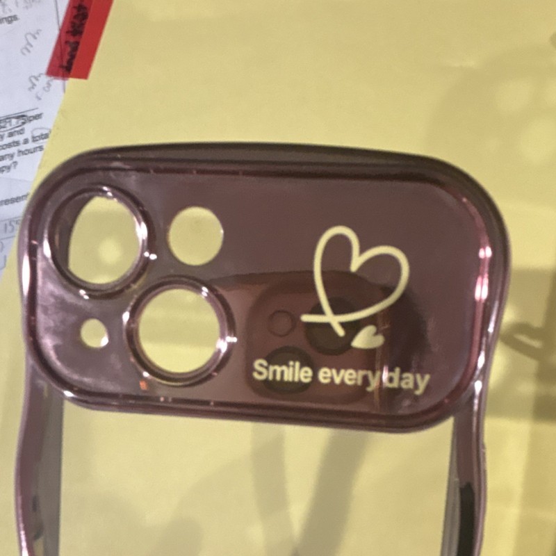 Purple Clear Heart Glossy Rigid Plastic Back Case for Apple 'Smile Every Day' gallery