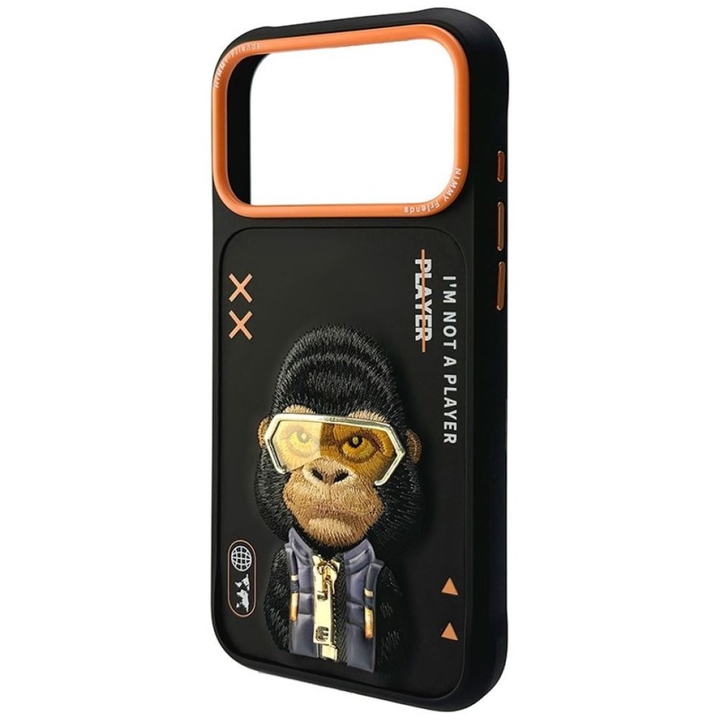 Nimmy Friends Cute 2.0 Gorilla Case MagSafe iPhone 17 Pro 6.3" Black Orange gallery