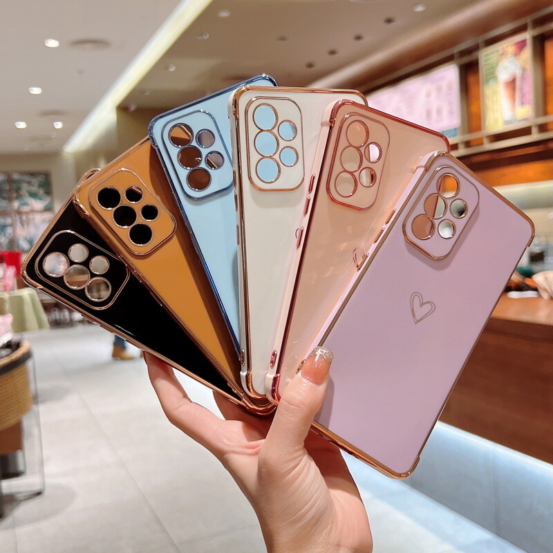 Case For Samsung S25 S24 FE S21 S22 S23 Ultra Girly Heart Plating Silicone Cover gallery