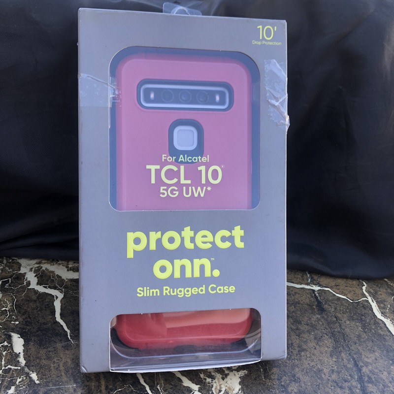 Protect Onn Protective Grip Slim Red Rugged Phone Case For Alcatel TCL 10 5G UW