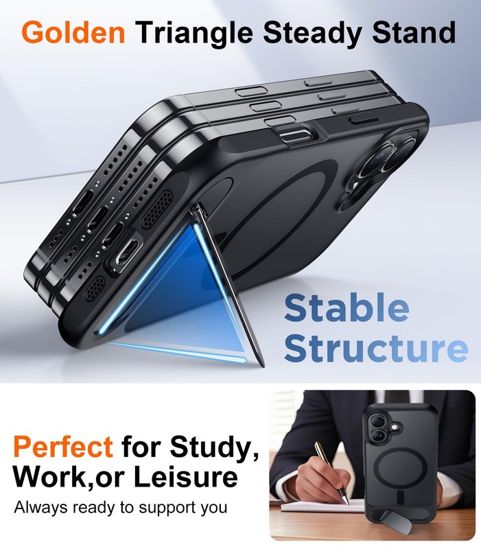 Temdan Magnetic Compatible with iPhone 16 Case, Built-in Invisible KickstandC... gallery