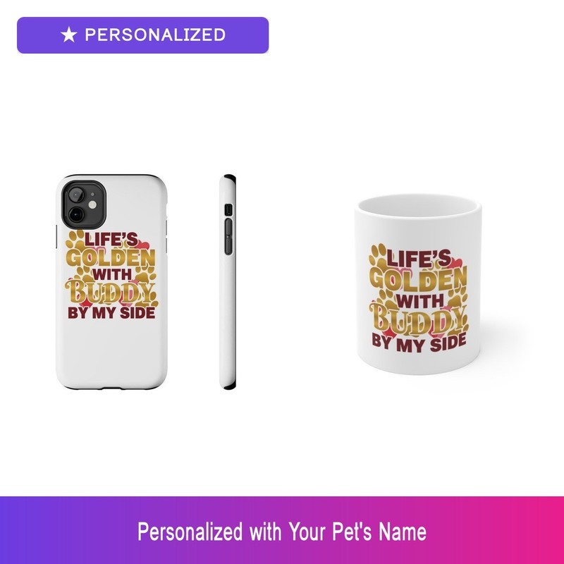 Custom Dog Christmas Gift Set Phone Case Mug Personalized Pet Name Bundle