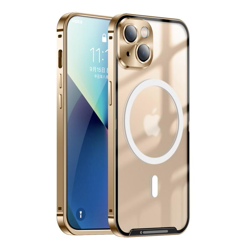 For iPhone 15 Pro Max 12 Rugged Dustproof Metal Luxury Aluminum Case Cover