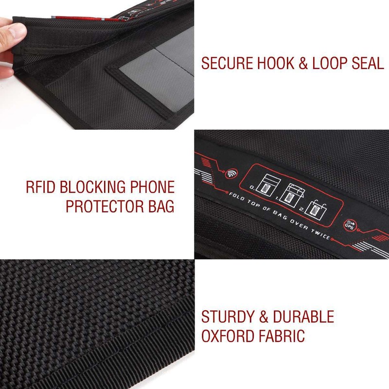 Large Faraday Bag RFID Signal Blocking Shielding Pouch Cell Phone Wallet Blocker gallery