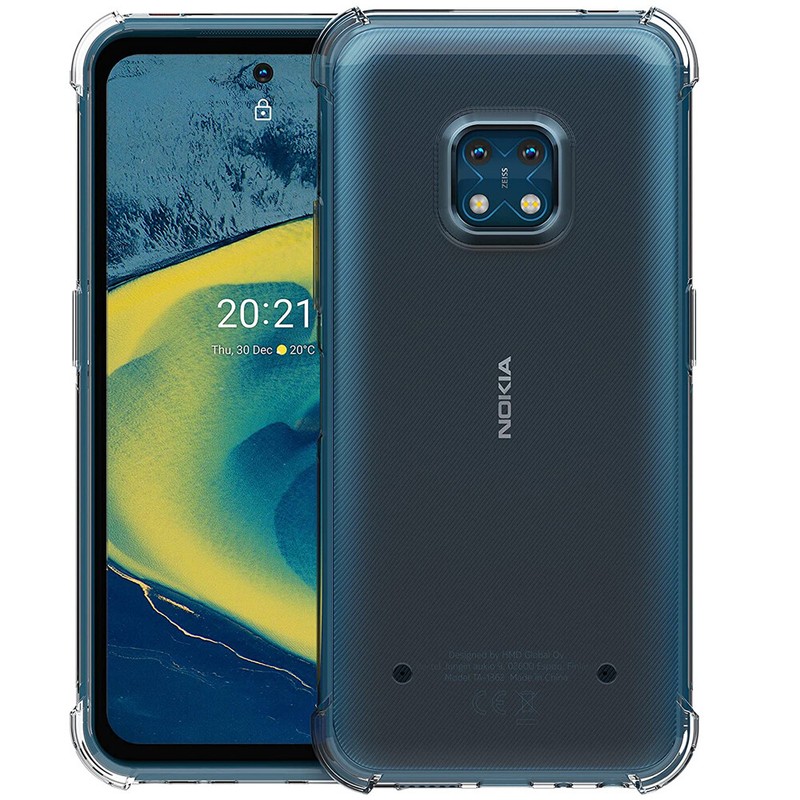 For Nokia XR20 Case Slim Clear Shockproof Flexible TPU Cover + Screen Protector