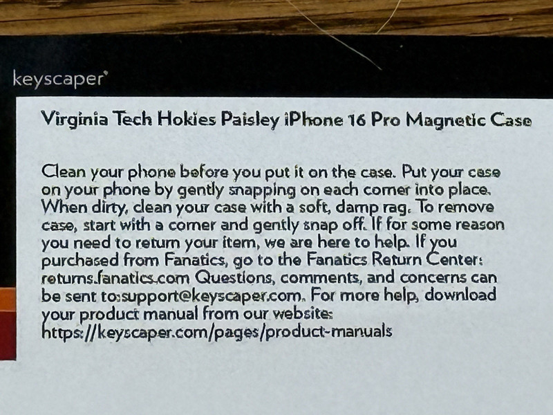 Virginia Tech Hokies Keyscaper Paisley Magnetic Bump Case: IPhone 16 Pro New gallery