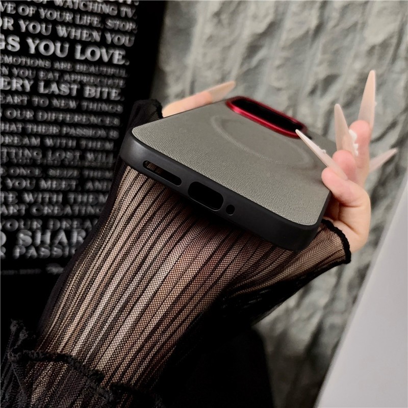 Magnetic Matte PU Leather Metal Lens Ring Back Case For Xiaomi 17T Pro / 17T gallery