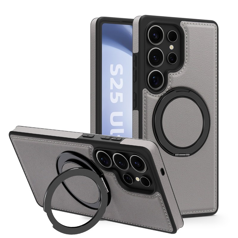 For Samsung Galaxy S25 S24 S23 FE S22 Ultra Leather Magnetic Ring Case Cover gallery