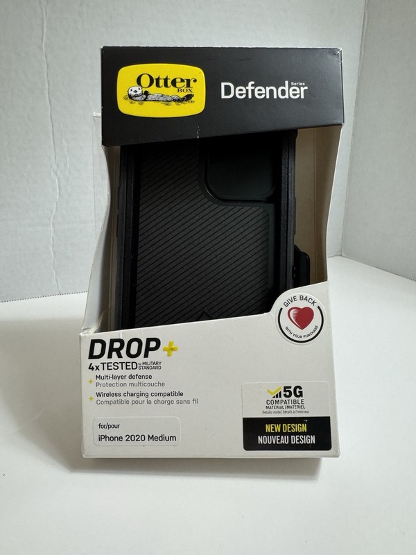 Otterbox Defender Drop+iphone 2020 Medium With Holster Black New