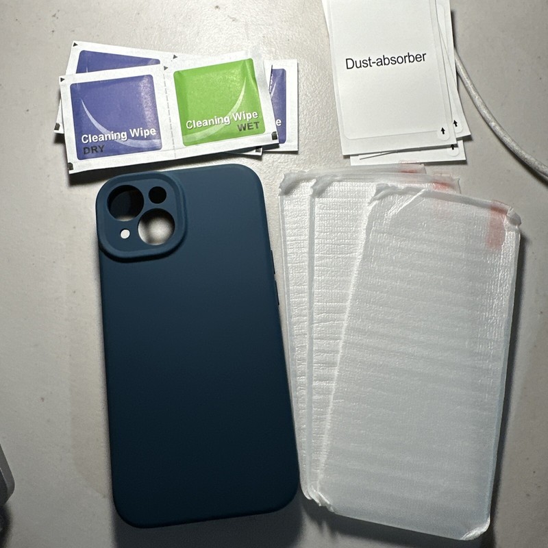 Case For iPhone 14 Soft Silicone Phone Cover Dark Green With 3 Screen Protectors gallery