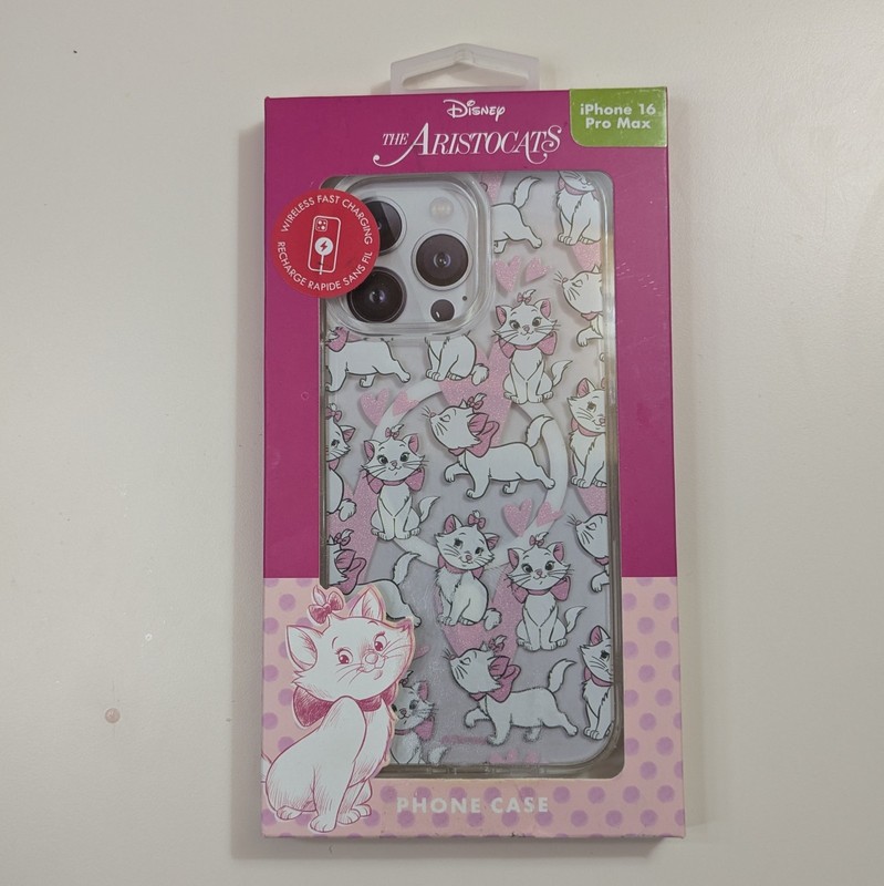 Disney Marie The Aristocats iPhone 16 Pro Max Phone Case Sparkle Hearts Wireless