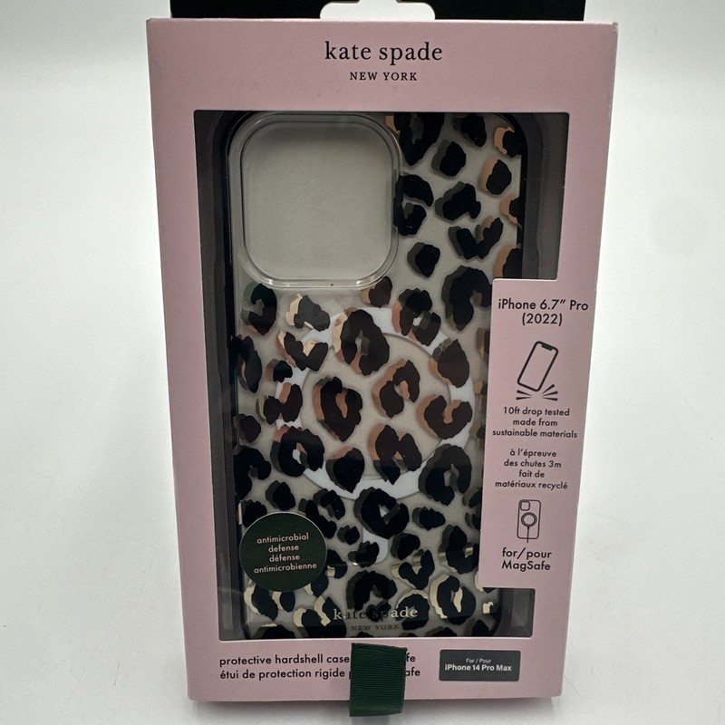 Kate Spade Hardshell Magsafe Case iPhone 14 Pro Max (6.7″ Small Cam) Leopard New