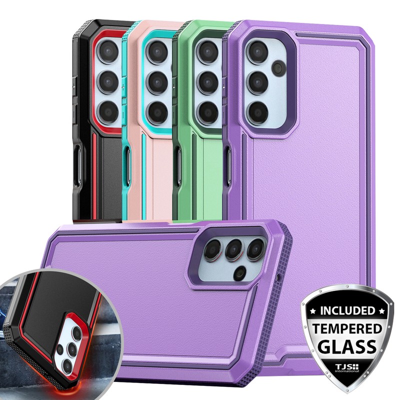 For Samsung Galaxy A16 A14 A15 A54 5G Phone Case PC+TPU Cover +Tempered Glass gallery