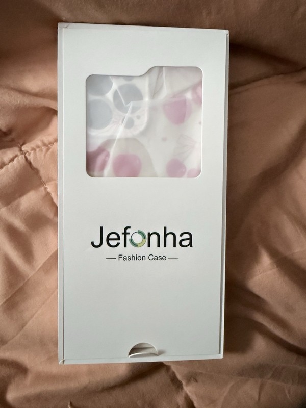 Jefonha iPhone 13 Pro Max Case White Pink Cherry Bow Pattern Fitted Cover