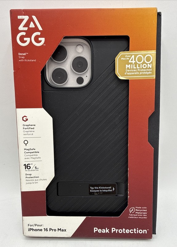 ZAGG Denali Snap with Kickstand Case iPhone 16 Pro Max – 16ft Drop Tested MagSaf