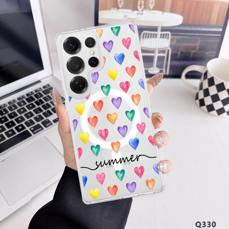 Magnetic Heart Custom Name Cover Phone Case For Samsung A07 A57 A17 S24 S25 S26+