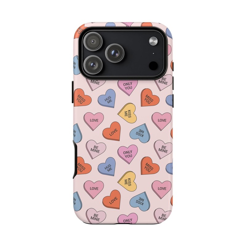 Colorful Conversation Hearts Fun iPhone Case | iPhone 14 15 16 17 All Models NEW
