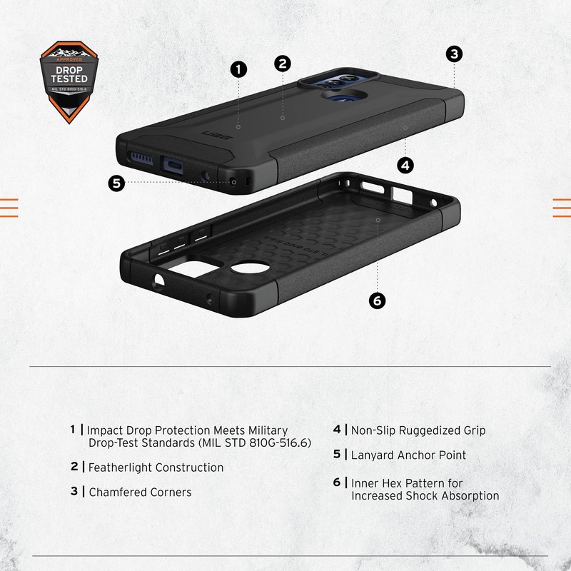 UAG Motorola Moto G Play 2023 Scout Case Black, Rugged Impact Resistant gallery