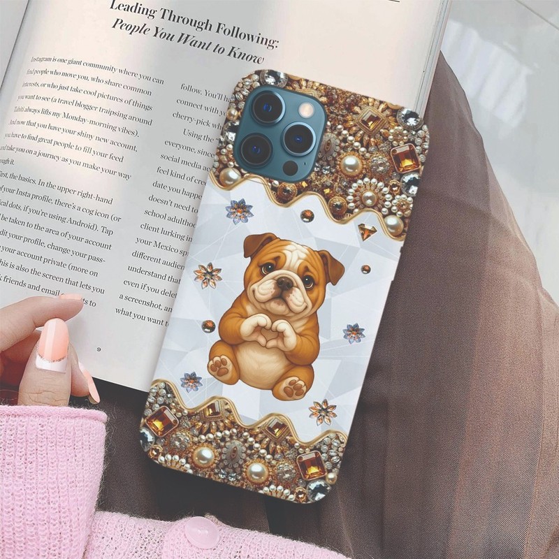 Personalized English Bulldog Tough Phone Case Cover iPhone 17 16 15 14 13 Gift