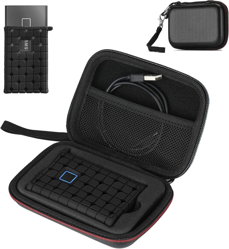 Hard Carrying Case With Silicone Cover for Portable Solid State Drive