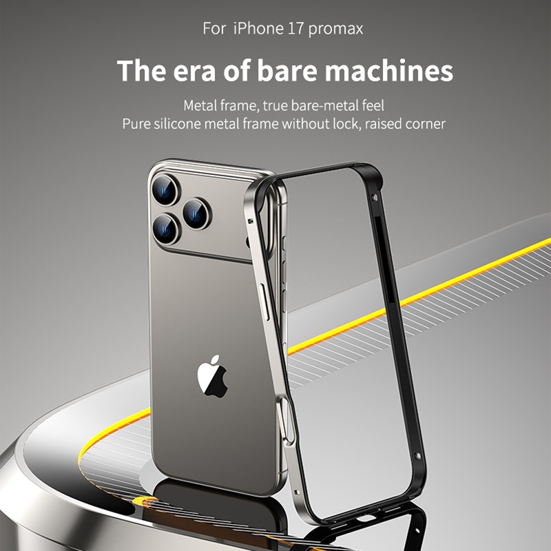 For iPhone 17Pro Max 16 15 14 Shockproof Slim Metal Hard Bumper Frame Matte Case gallery