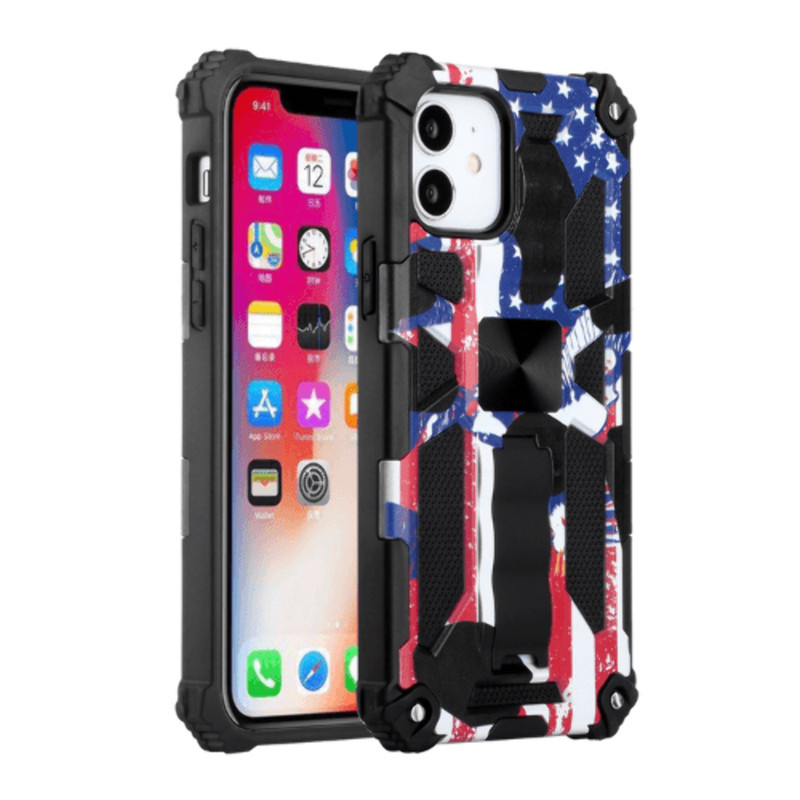 Machine Design Magnetic Kickstand Case Cover American Flag For iPhone 14 PRO MAX