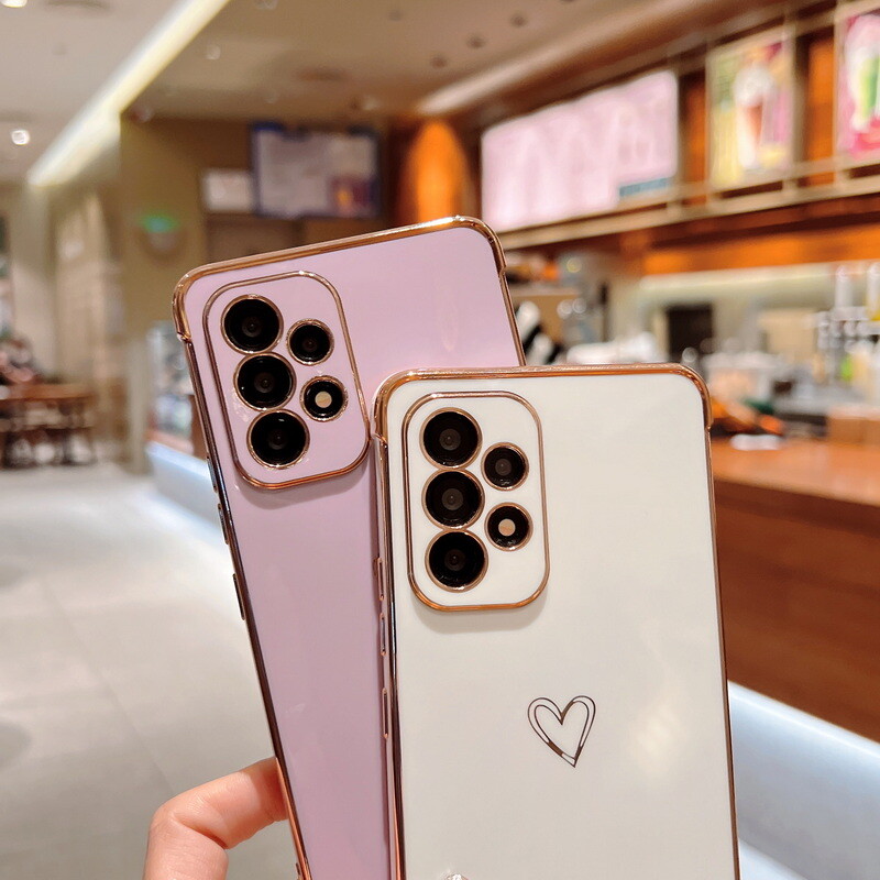 Case For Samsung S25 S24 FE S21 S22 S23 Ultra Girly Heart Plating Silicone Cover gallery
