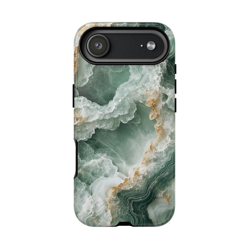 Phone Ink – Case for iPhone/Galaxy/Pixel – Marble Mint Green Crystal Rock