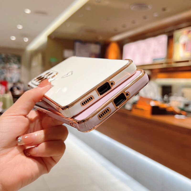 Case For Samsung S25 S24 FE S21 S22 S23 Ultra Girly Heart Plating Silicone Cover gallery