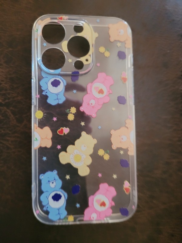 Colorful Pastel Caring Bears Flexible Transparent Phone Case for Iphone 14 Pro gallery