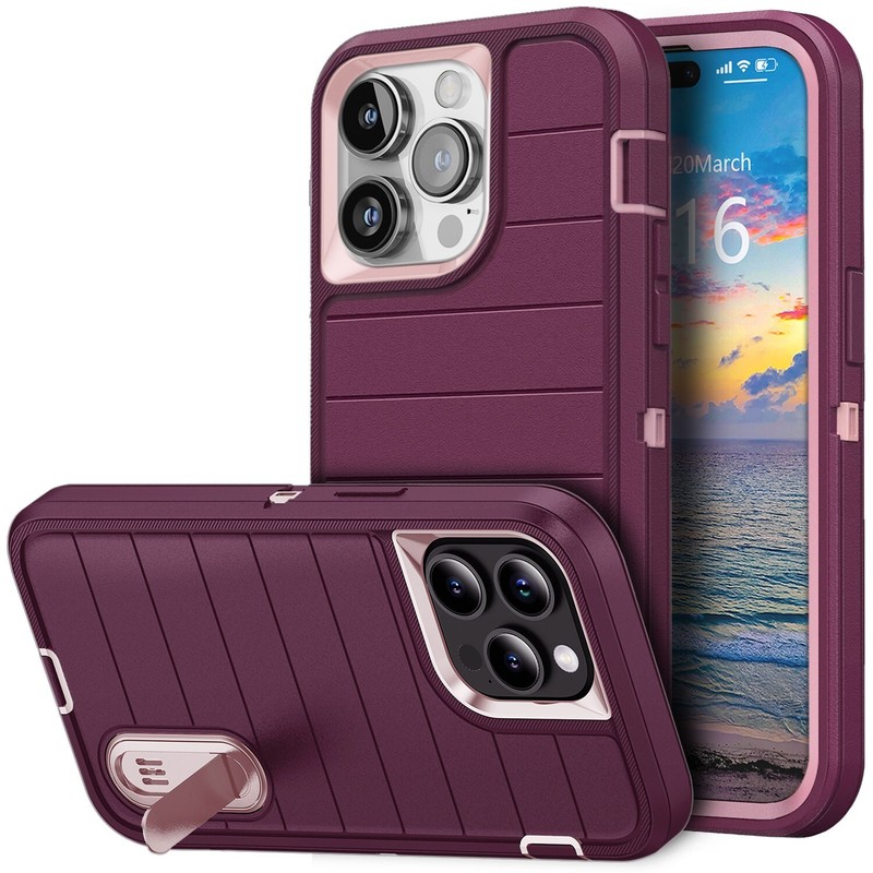For Apple iPhone 15 Pro Max/15 Plus 3in1 Heavy Duty Case Cover / Tempered Glass gallery