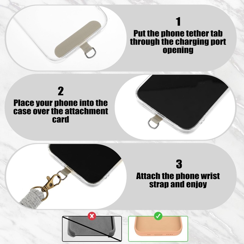 Wrist Strap, 3 Pcs Cell Keychain Wristlet Lanyard with Tether Tab Charm Anti-... gallery