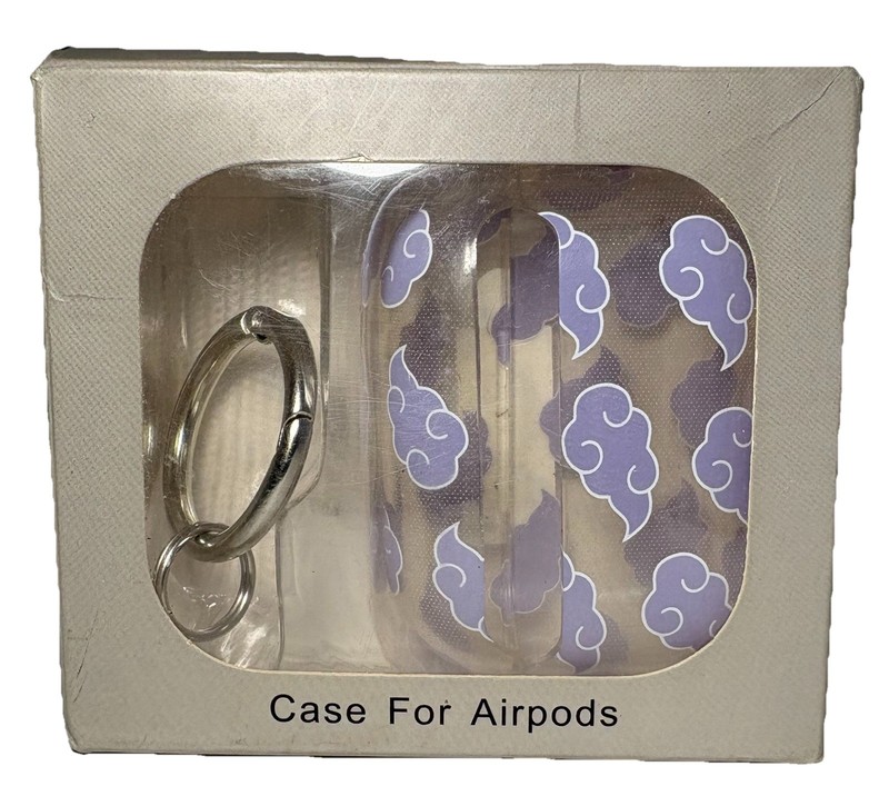 AirPods Case Pro 2nd Generation With Key Ring Clear With Purple Clouds