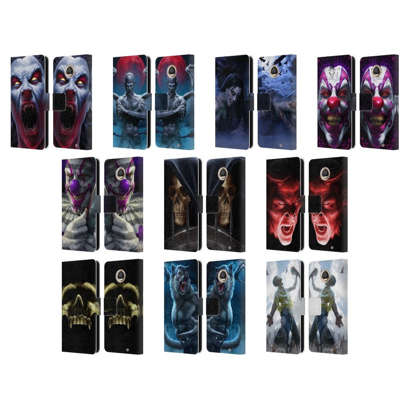 OFFICIAL TOM WOOD HORROR LEATHER BOOK WALLET CASE COVER FOR MOTOROLA PHONES