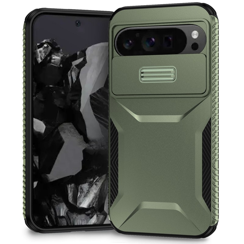 Shockproof Phone Case with Slide Camera Cover For Google Pixel 9 Pro XL/8 Pro/7A gallery