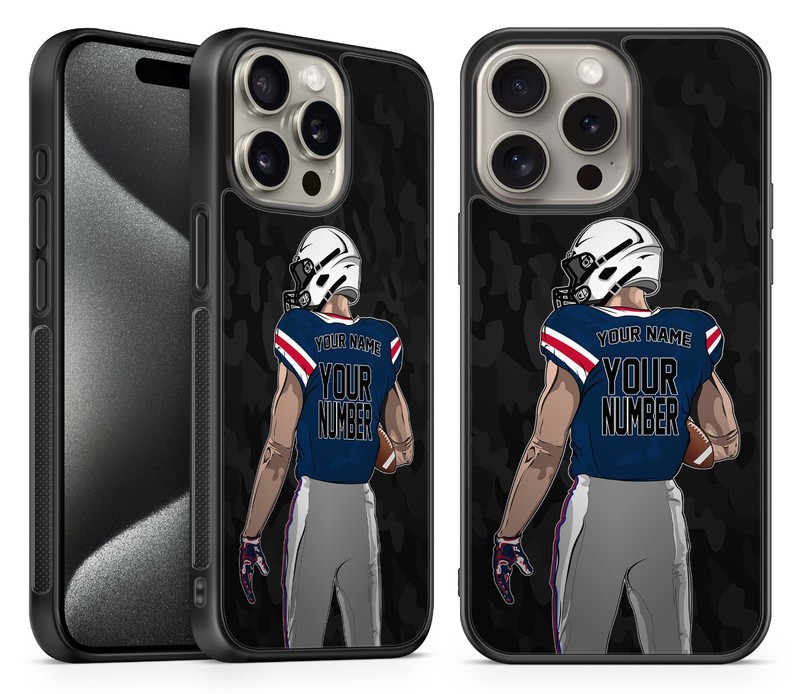 CUSTOM Personalized American Football Case For iPhone 12 13 14 15 16 17 PRO MAX
