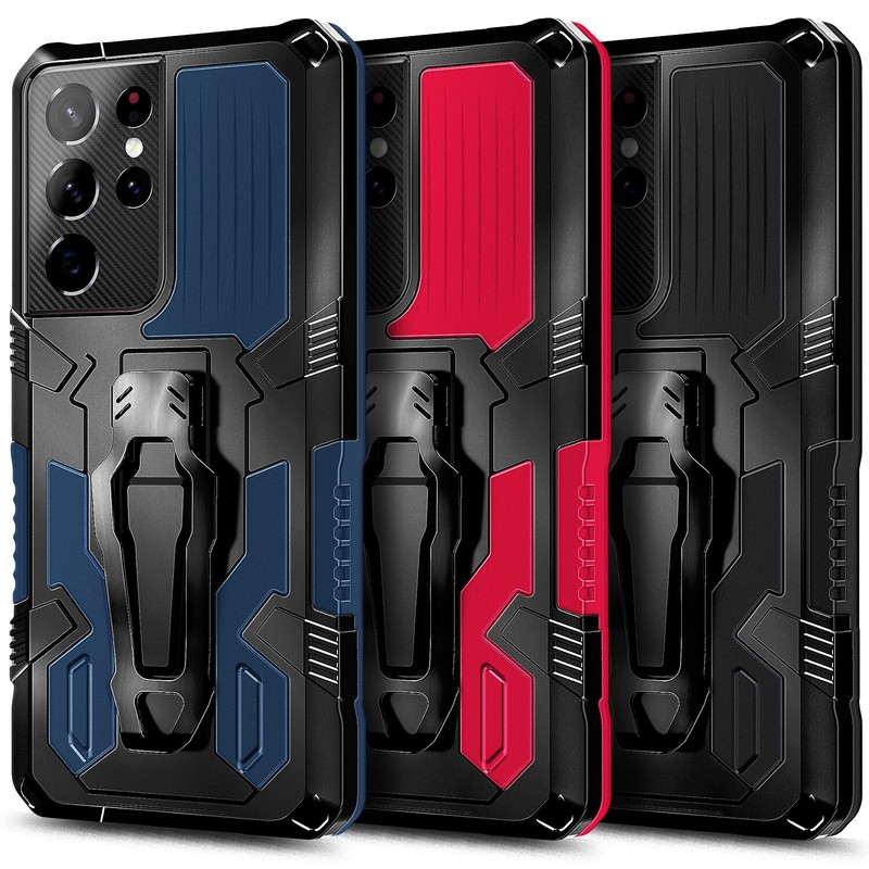 Case For Samsung Galaxy S21/S21+/S21 Ultra 5G, Shockproof Belt Clip Stand Cover