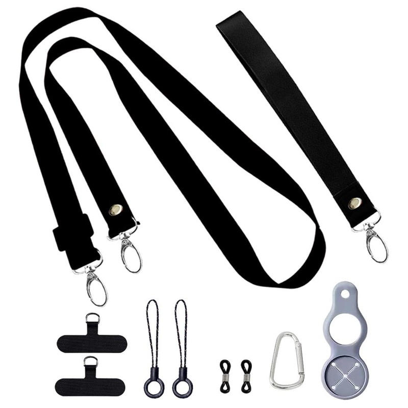 2 Pack Phone Lanyard Crossbody Wrist Strap, Universal Cell Black