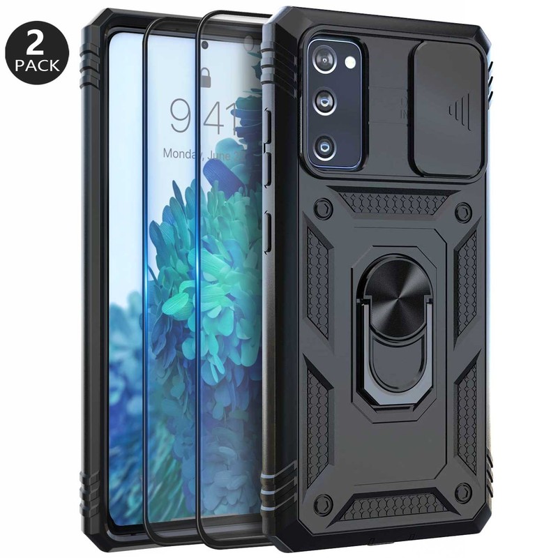 For Samsung Galaxy S20 FE Shockproof Lens Protective Case Cover / Tempered Glass