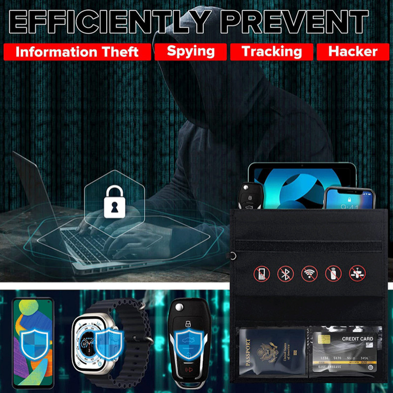 Faraday Bag RFID Signal Blocking Shielding Pouch Large Laptop Case Small / Large gallery