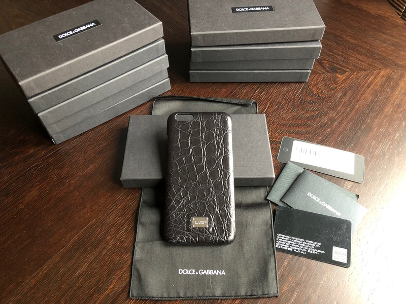 Dolce & Gabbana Apple iPhone 6 / 6s / 7 / 8 Plus Crocodile Cover Black Green NEW gallery