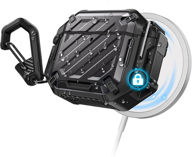 For Apple AirPods 4 SUPCASE Full-Body IP68 Waterproof Case Cover w/ Carabiner US