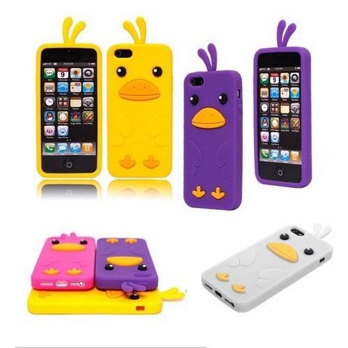 3D Chick Duck Silicone Back Case For iPhone 5 Choice Of Colors