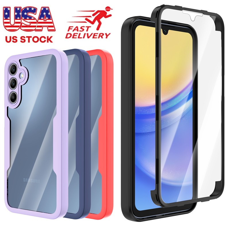 For Samsung Galaxy A15 5G Case Rugged Shockproof Cover+Built-in Screen Protector