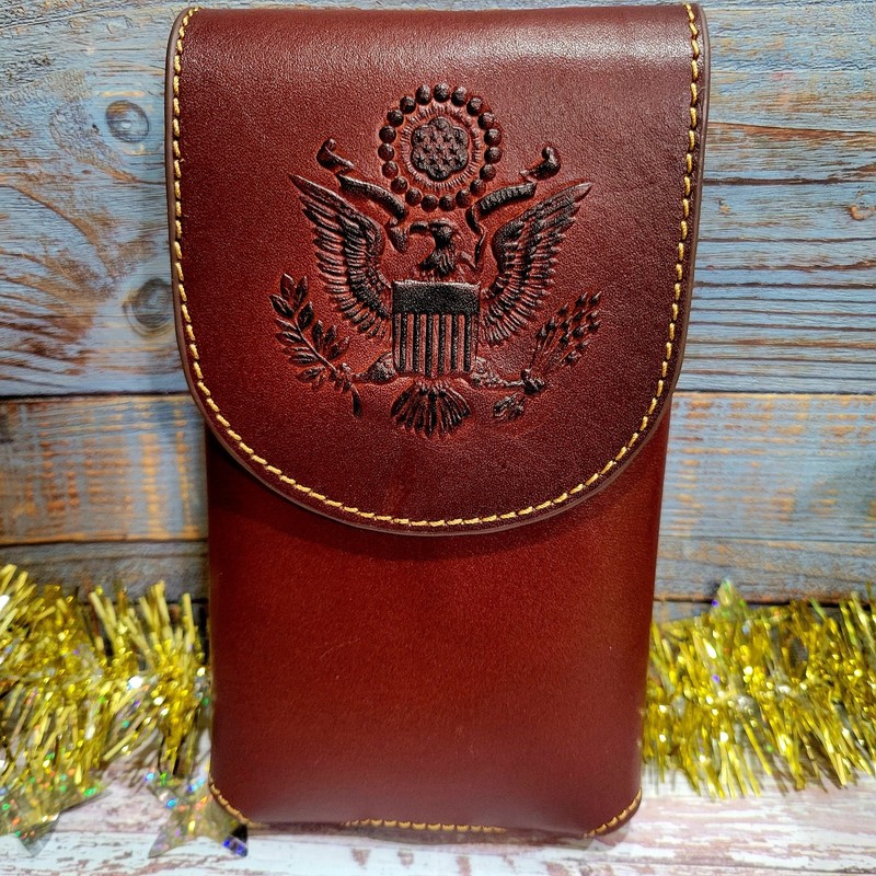 Montana West Cell Phone Holder Holster genuine Leather Belt Loop American Eagle