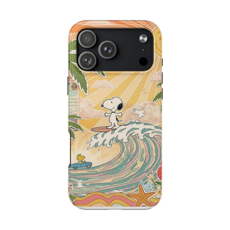 Snoopy Surfing Coastal Collage Phone Case