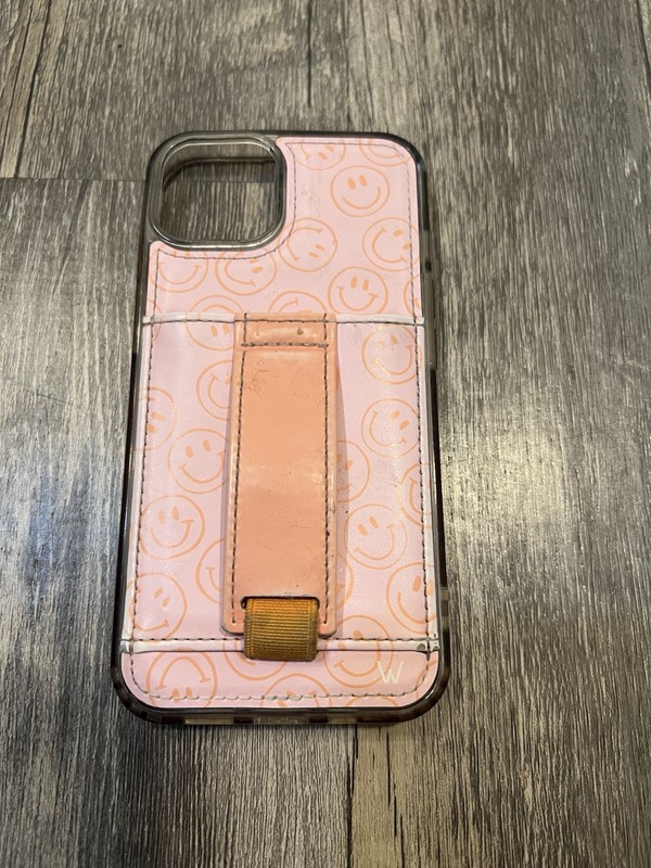 Walli iPhone 13/14 Wallet Phone Case in All Smiles Print Vegan Leather
