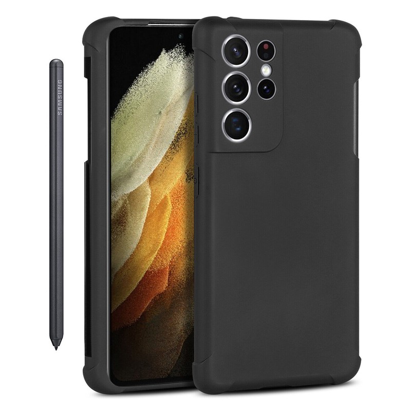 For Samsung Galaxy S21 Ultra 5G Shockproof Luxury Slim Leather Case Without pen gallery