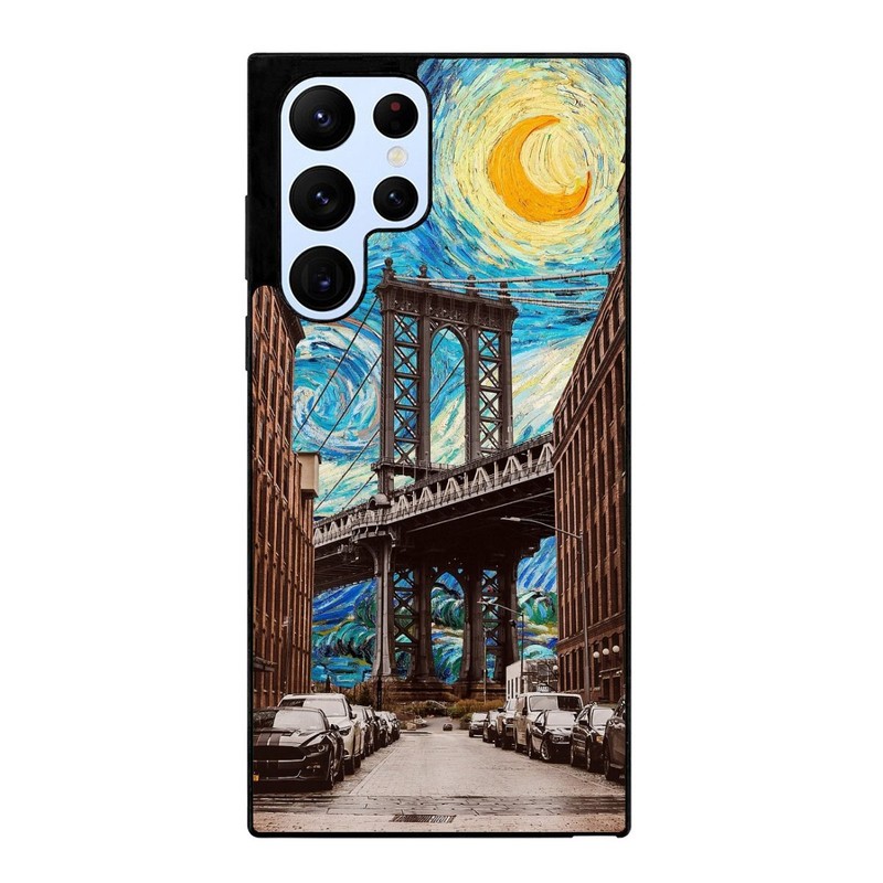 For Samsung S25 S24 S23 FE Ultra a15 a16 New York City Brooklyn Bridge Flat Case
